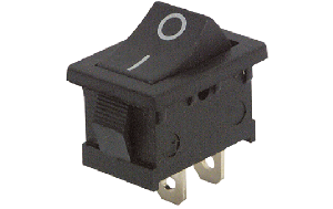 Mini-Wippenschalter McPower, 2-polig, 250V/3A, Stellungen: EIN/AUS