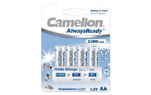 Mignon-Akku CAMELION AlwaysReady, NiMH, 2.300mAh, Typ AA, 4er-Blister