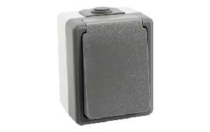 Feuchtraum Steckdose McPower Secure, 250V~/16A, IP44, AP, grau