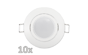 Einbauleuchten-Set McShine, 10xRahmen, 10xLED-Modul, 5W, 440lm, 230V, weiß