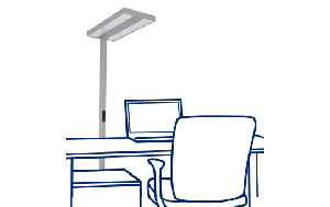 LED-Schreibtisch-Stehleuchte ROLF KERN „Smart-Pro“ mit Touch Display, PIR &amp; Tageslicht-Sensor