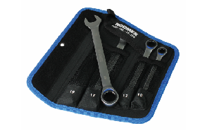 Ratschen-Ringmaulschlüssel-Satz, SW 10-19mm, CR-V, 4-teilig