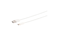 USB Lade-Sync Kabel, USB-A Stecker auf USB C-Stecker, 2.0, ABS, weiß, 0,5m