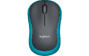 Maus Logitech M185, 1000dpi, blau-schwarz, kabellos
