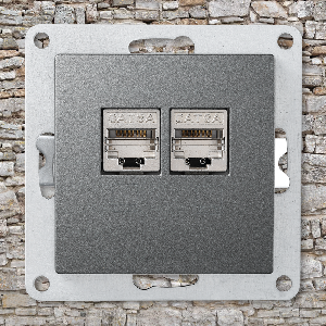 Netzwerk-Dose McPower Flair CAT6A, UP, anthrazit, vollgeschirmt