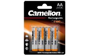 Mignon-Akku CAMELION 1,2 V, 2500 mAh, Typ AA, NiMH, 4er Blister