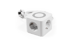 Tischsteckdose McPower BW-03 3x Steckdose, 2xUSB-A, 1xUSB-C, QI aufladen