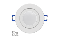 Einbauleuchten-Set McShine, 5xRahmen, 5xLED-Modul, 5W, 440lm, 230V, weiß, IP44
