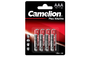 Micro-Batterie CAMELION Plus Alkaline 1,5 V, Typ AAA/LR03, 4er-Blister