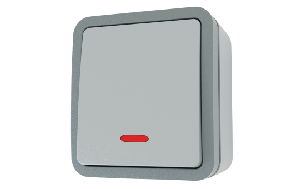 Feuchtraum Kontroll-Schalter McPower ''Fix'', Steckanschluss,IP54,250V~/10A, AP