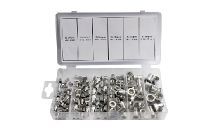 Nietmuttern-Sortiment, Aluminium, 150-teilig