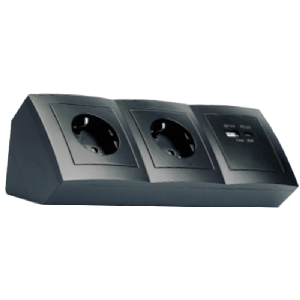 Steckdosenblock McPower Flair matt schwarz, 2-fach Schutzkontakt + 2x USB A+C