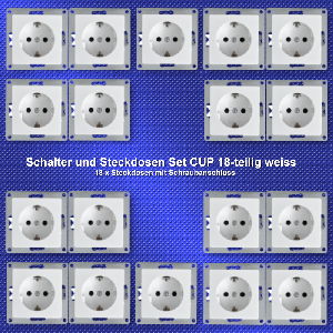 Schutzkontakt-Steckdose McPower Cup 250V~/16A, UP, Einsteckschutz, 18er-Pack