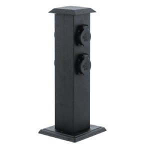 Garten-Steckdosensäule EGLO Park 4, Stahl/Kunststoff, schwarz, 40x11x11cm