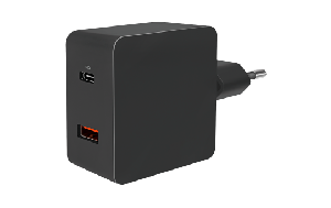 USB Ladegerät, 230V Netzteil, 1xUSB-A 1xUSB-C, 18W, max 3A/5V, 2A/9V,1,5A/12V