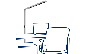 LED-Schreibtisch-Stehleuchte ROLF KERN „Clever-Pro“ mit Touch Display, PIR &amp; Tageslicht-Sensor