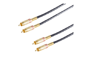 Premium Cinch- Verbindung 0,5m, Stereo, vergoldet, Stecker-Stecker
