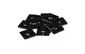 Kabelsockel McPower für Kabelbinder 25x25mm, schwarz, selbstklebend, 10er-Pack