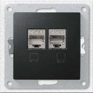 Netzwerk-Dose McPower Flair CAT6A, UP, matt schwarz, vollgeschirmt