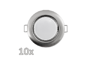 Einbauleuchten-Set McShine, 10xRahmen, 10xLED-Modul, 7W, 608lm, 230V, Edelstahl,