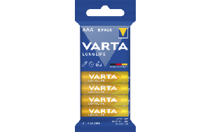 Micro-Batterie VARTA Longlife, Alkaline, Typ AAA, LR06, 1,5V, 8er Pack