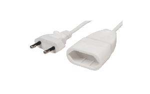 Verlängerungskabel McPower, 1m, Eurostecker auf Eurokupplung, weiß