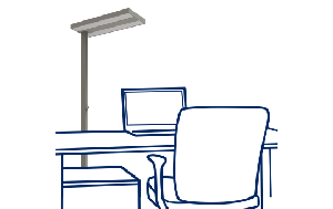 LED-Schreibtisch-Stehleuchte ROLF KERN „Smart“, dimmbar