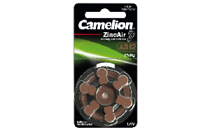 Knopfzelle CAMELION, A312, Zink-Luft, 6er-Blister