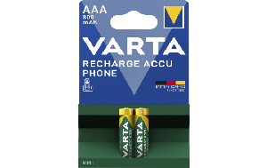 Micro-Akku VARTA Accu Phone, Ni-MH, 800mA, Typ AAA, HR03,2er-Blister
