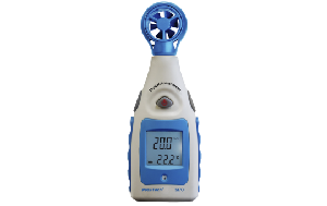 Flügelrad-Anemometer PeakTech "P5170", 0-55 Knoten, mit Thermometer, LCD-Anzeige