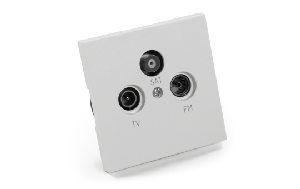 Antennendose McPower Shallow für TV, Radio und Sat, UP, weiß