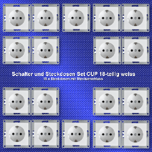 Schutzkontakt-Steckdose McPower Cup 250V~/16A, UP, Steckanschluss, 18er-Pack
