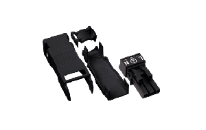 Buchse mit Zugentlastungsgehäuse WAGO, 3-polig, 1,5mm², schwarz