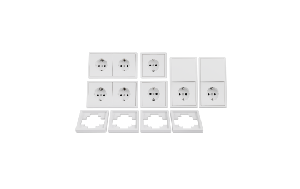 Schalter und Steckdosen Set McPower Shallow Standard 20-teilig, Steckanschluss, weiß