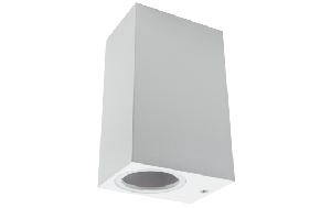 Wandleuchte McShine Square-W weiß, IP44, 2x GU10, Aluminium Gehäuse
