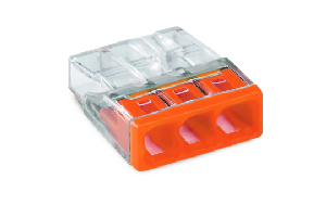 COMPACT-Verbindungsdosenklemme WAGO, eindrähtige Leiter, 3 Klemmstellen, orange