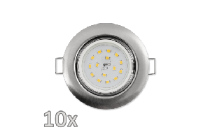 Einbauleuchten-Set McShine, 10xRahmen, 10xLED-Modul, 5W, 400lm, 230V, Edelstahl