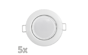 Einbauleuchten-Set McShine, 5xRahmen, 5xLED-Modul, 5W, 440lm, 230V, weiß