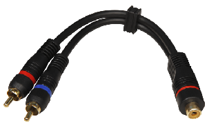High-Quality Y-Adapter Y-2S 20cm Cinch 1xBuchse auf 2xStecker