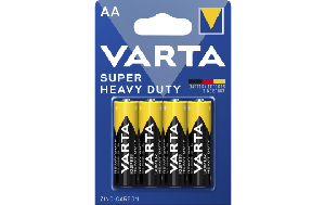Mignon-Batterie VARTA Super Heavy Duty Zink-Kohle, Typ AA, 1,5V, R6, 4er-Blister