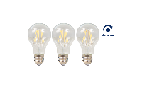 LED Filament Set McShine, 3x Glühlampe, E27, 7.5W, 800lm, warmweiß, klar, dimmbar