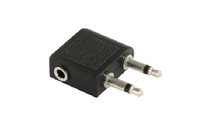 Audio-Adapter HOLLYWOOD, 1x 3,5 mm Stereo (Buchse) -> 2x 3,5 mm Mono (Stecker), Klinke