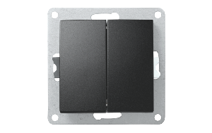 Wechselschalter McPower ''Flair'' 2-fach, 250V~/10A, UP, matt schwarz, Steckanschluss