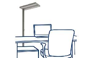 LED-Schreibtisch-Stehleuchte ROLF KERN „Smart“, dimmbar, 7.800lm