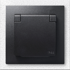 Schutzkontakt-Steckdose McPower Flair, 250V~/16A, UP, IP44, matt schwarz