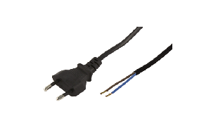 Euro-Netzkabel McPower mit blanken Enden Länge 1,5m, 2x0,75 mm², schwarz