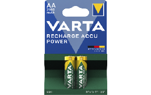 Mignon-Akku VARTA, Typ AA, NiMH-Akku, HR06, 1,2V/2100 mAh, Pre-charged, 2er Pack