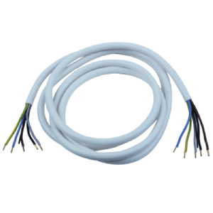 Herdanschlussleitung H05 VV-F 5G, 2m, weiß, Aderendhülsen auf beiden Seiten