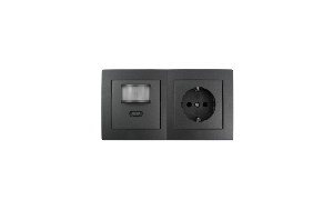 Schalter und Steckdosen Set McPower Flair PIR anthrazit, 3-teilig