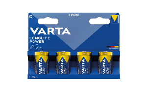 Baby-Batterie VARTA Longlife Power, Typ C, Alkaline, LR14, 1,5V, 4er-Pack